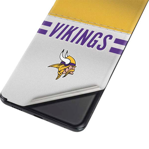 NFL Minnesota Vikings White Striped Galaxy S21 Ultra 5G Skin