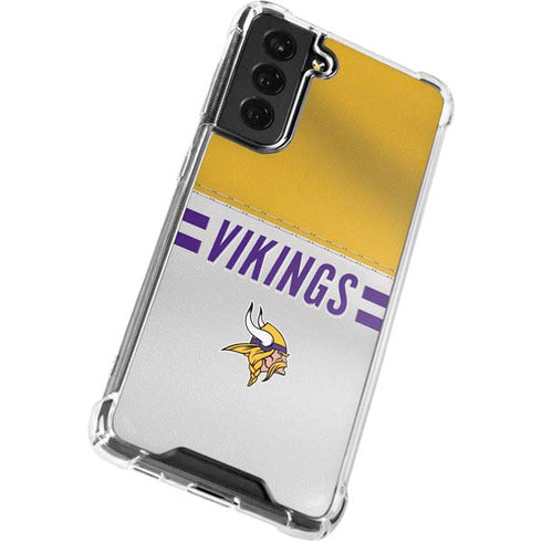 NFL Minnesota Vikings White Striped Galaxy S22 Plus Clear Case