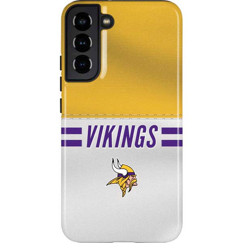 NFL Minnesota Vikings White Striped Galaxy S22 Plus Pro Case