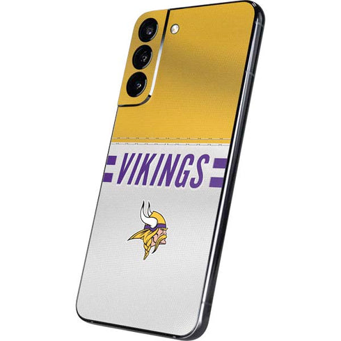 NFL Minnesota Vikings White Striped Galaxy S22 Plus Skin
