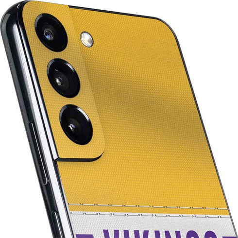 NFL Minnesota Vikings White Striped Galaxy S22 Plus Skin
