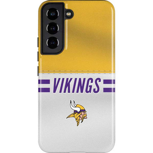 NFL Minnesota Vikings White Striped Galaxy S22 Pro Case