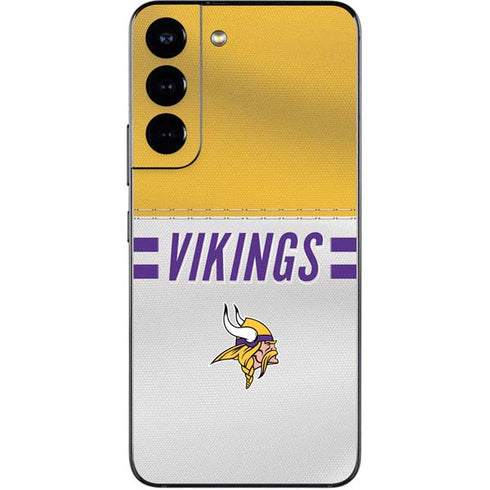 NFL Minnesota Vikings White Striped Galaxy S22 Skin