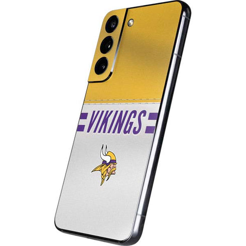 NFL Minnesota Vikings White Striped Galaxy S22 Skin