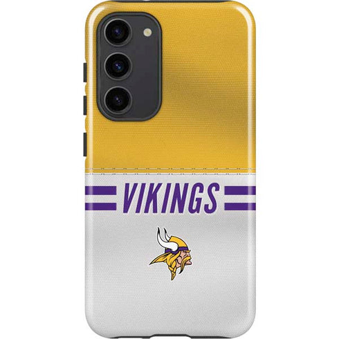 NFL Minnesota Vikings White Striped Galaxy S23 Plus Pro Case