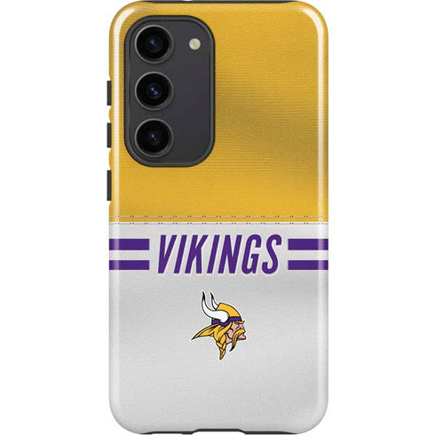 NFL Minnesota Vikings White Striped Galaxy S23 Pro Case