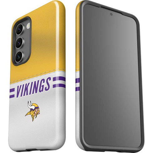 NFL Minnesota Vikings White Striped Galaxy S23 Pro Case