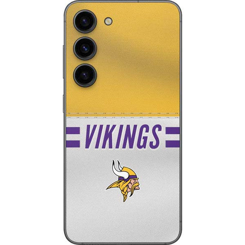 NFL Minnesota Vikings White Striped Galaxy S23 Skin