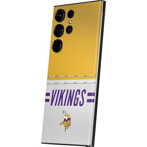 NFL Minnesota Vikings White Striped Galaxy S23 Ultra Skin