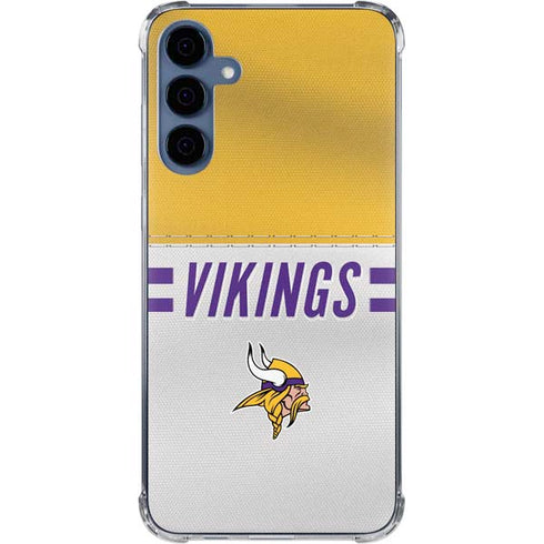 NFL Minnesota Vikings White Striped Galaxy S24 Clear Case