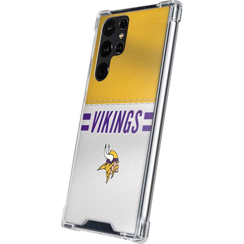 NFL Minnesota Vikings White Striped Galaxy S24 Ultra Clear Case