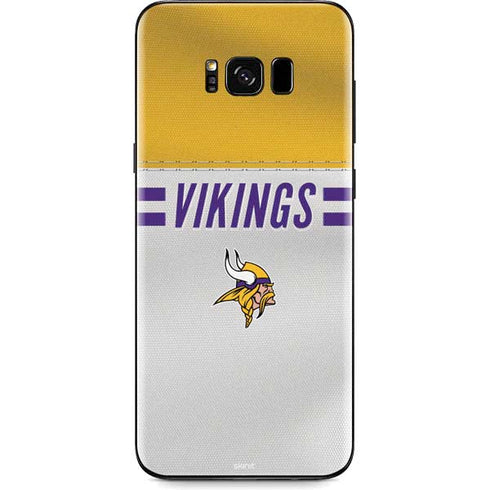 NFL Minnesota Vikings White Striped Galaxy S8 Plus Skin