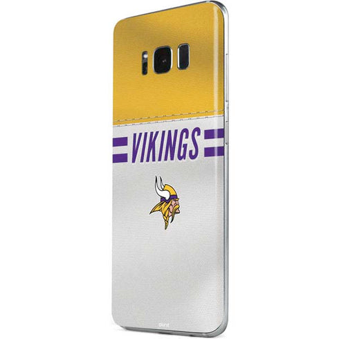 NFL Minnesota Vikings White Striped Galaxy S8 Plus Skin