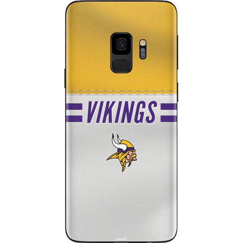 NFL Minnesota Vikings White Striped Galaxy S9 Skin