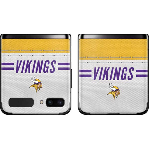 NFL Minnesota Vikings White Striped Galaxy Z Flip Skin
