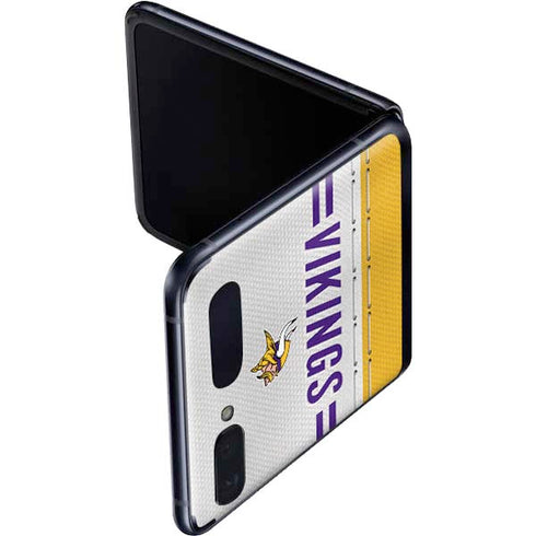 NFL Minnesota Vikings White Striped Galaxy Z Flip Skin