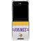 NFL Minnesota Vikings White Striped Galaxy Z Flip5 5G Clear Case