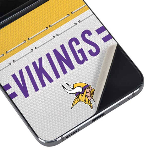 NFL Minnesota Vikings White Striped Galaxy Z Flip5 5G Skin