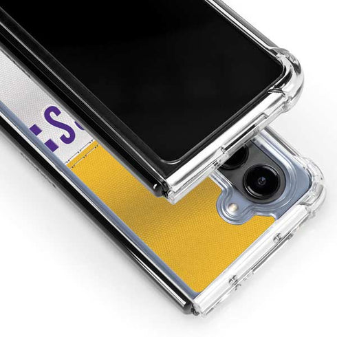 NFL Minnesota Vikings White Striped Galaxy Z Fold5 5G Clear Case