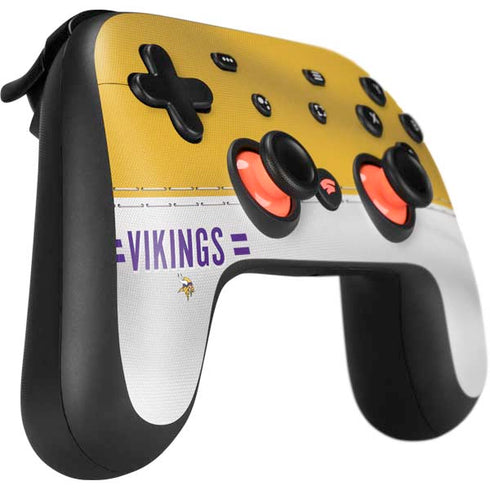 NFL Minnesota Vikings White Striped Google Stadia Controller Skin
