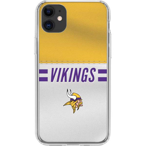 NFL Minnesota Vikings White Striped iPhone 11 Clear Case