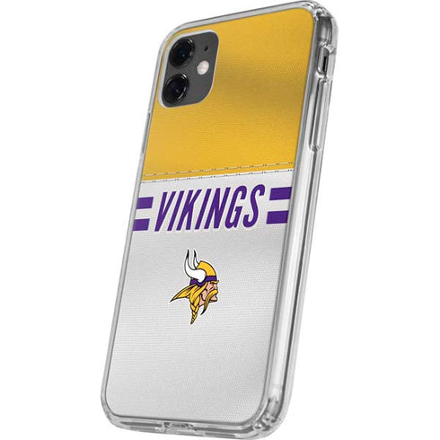 NFL Minnesota Vikings White Striped iPhone 11 Clear Case