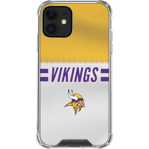 NFL Minnesota Vikings White Striped iPhone 12 Clear Case