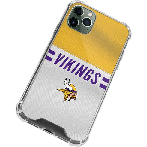NFL Minnesota Vikings White Striped iPhone 12 Pro Clear Case
