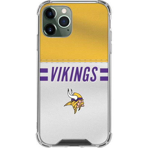 NFL Minnesota Vikings White Striped iPhone 12 Pro Max Clear Case