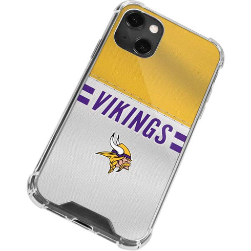 NFL Minnesota Vikings White Striped iPhone 13 Mini Clear Case