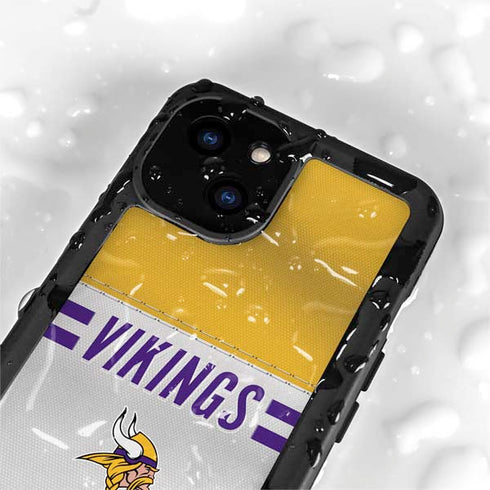 NFL Minnesota Vikings White Striped iPhone 13 Mini Waterproof Case
