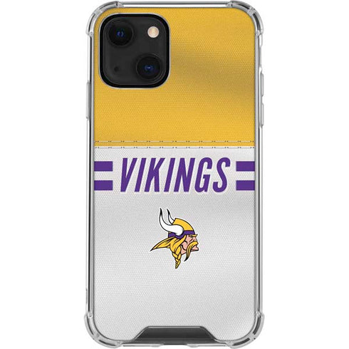 NFL Minnesota Vikings White Striped iPhone 14 Clear Case