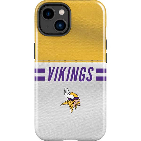 NFL Minnesota Vikings White Striped iPhone 15 Plus Impact Case