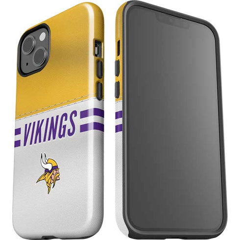 NFL Minnesota Vikings White Striped iPhone 15 Plus Impact Case