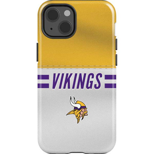 NFL Minnesota Vikings White Striped iPhone 15 Impact Case