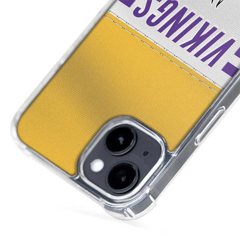 NFL Minnesota Vikings White Striped iPhone 15 Plus MagSafe Case