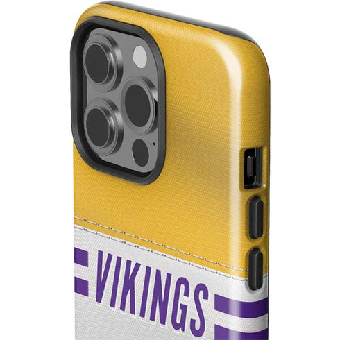 NFL Minnesota Vikings White Striped iPhone 14 Pro Impact Case