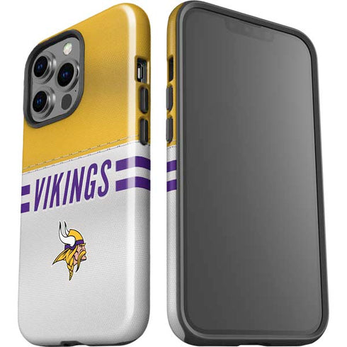 NFL Minnesota Vikings White Striped iPhone 15 Pro Impact Case