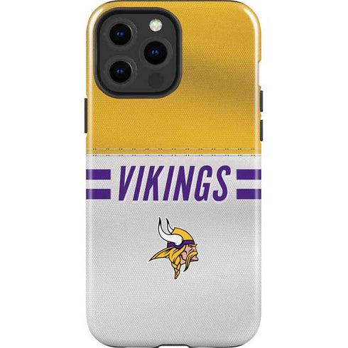 NFL Minnesota Vikings White Striped iPhone 15 Pro Max Impact Case