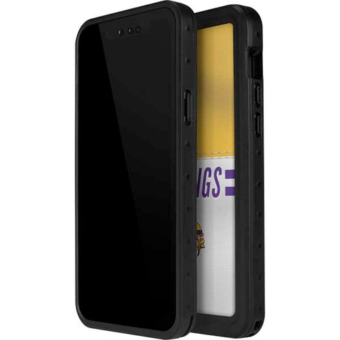 NFL Minnesota Vikings White Striped iPhone 14 Pro Max Waterproof Case