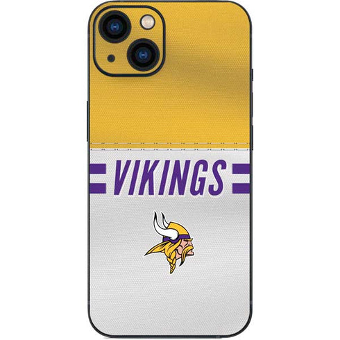 NFL Minnesota Vikings White Striped iPhone 14 Skin