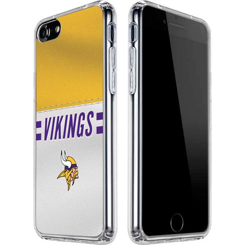 NFL Minnesota Vikings White Striped iPhone SE (2nd & 3rd Gen) Clear Case