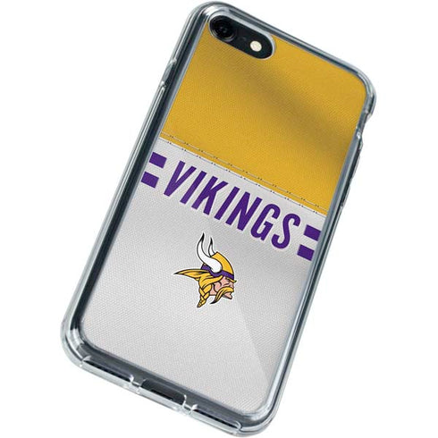 NFL Minnesota Vikings White Striped iPhone SE (2nd & 3rd Gen) Clear Case