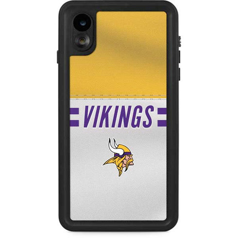 NFL Minnesota Vikings White Striped iPhone XR Waterproof Case