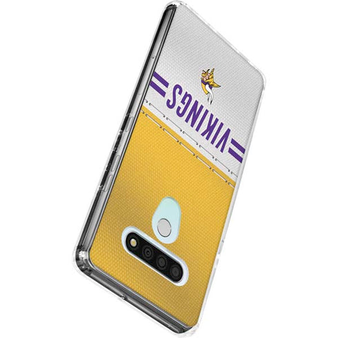 NFL Minnesota Vikings White Striped LG Stylo 6 Clear Case