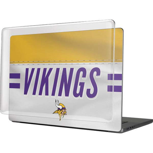 NFL Minnesota Vikings White Striped MacBook Pro 16in (2021-25) Case plus Skin