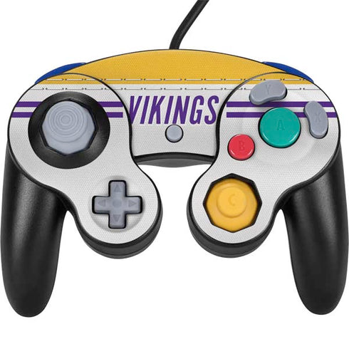 NFL Minnesota Vikings White Striped Nintendo GameCube Controller Skin