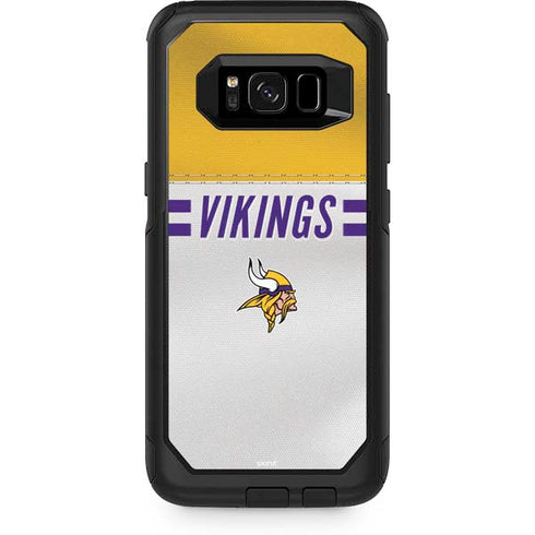 NFL Minnesota Vikings White Striped Otterbox Commuter Galaxy Skin