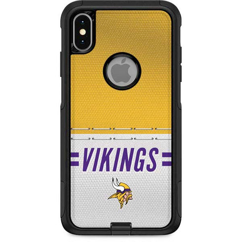 NFL Minnesota Vikings White Striped Otterbox Commuter iPhone Skin