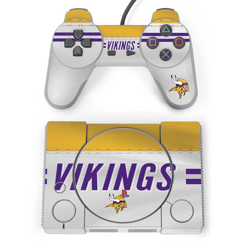 NFL Minnesota Vikings White Striped PlayStation Classic Bundle Skin